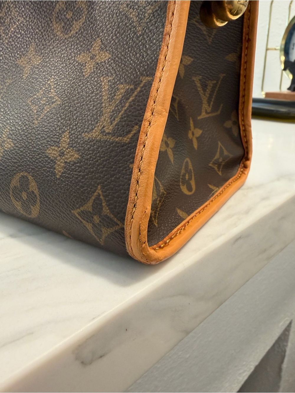 Louis Vuitton Monogram Canvas Tote in Brown and Tan Leather Trim - Picture 5 of 13